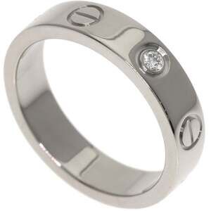CARTIER 18k Silver Diamond Love Ring #46
